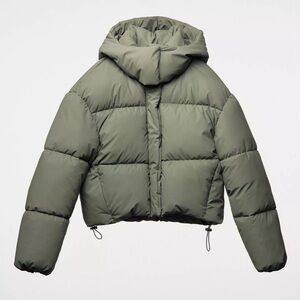 Zara puffer jacket - khaki